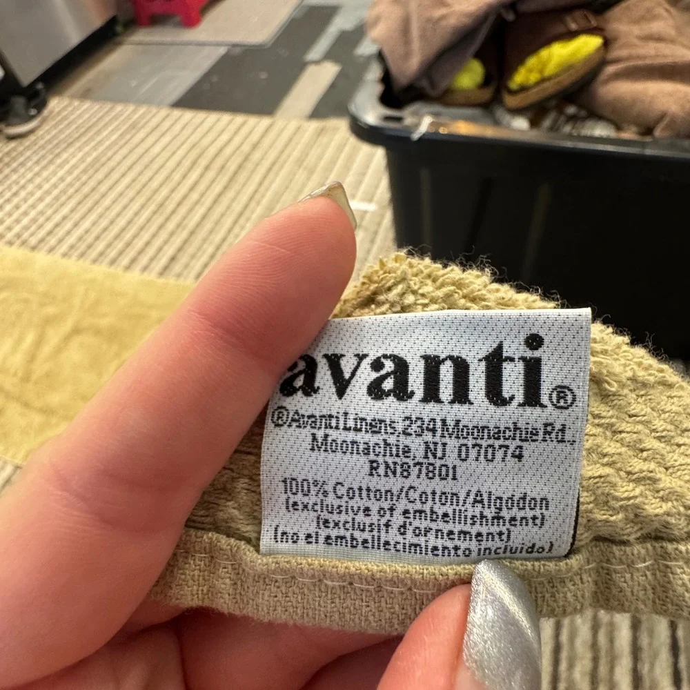 Avanti Linens Sage Green Striped Border Hand Towels 100% Cotton Set of 2 Canada